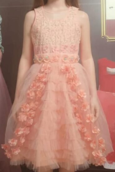 BARBIE FROCK PEACH COLOR