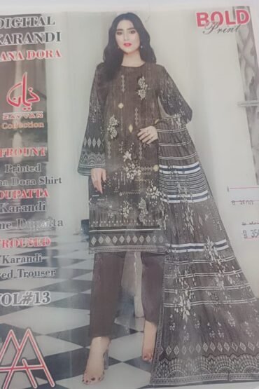 DIGITAL KARANDI(BAN DORIA) PRINTED BAN DORA SHIRT WITH SAME KARANDI DUPATA(KARANDI DYED TROUSER)