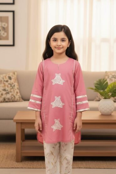 BABY SUIT PINK WITH WHOITE TROUSER