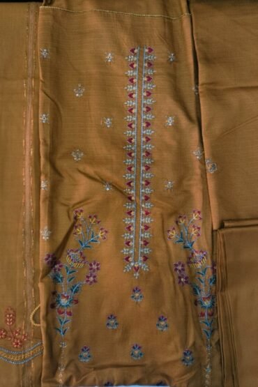 KHADAR MENDHI COLOR SUIT WITH PRINTED SALWAR