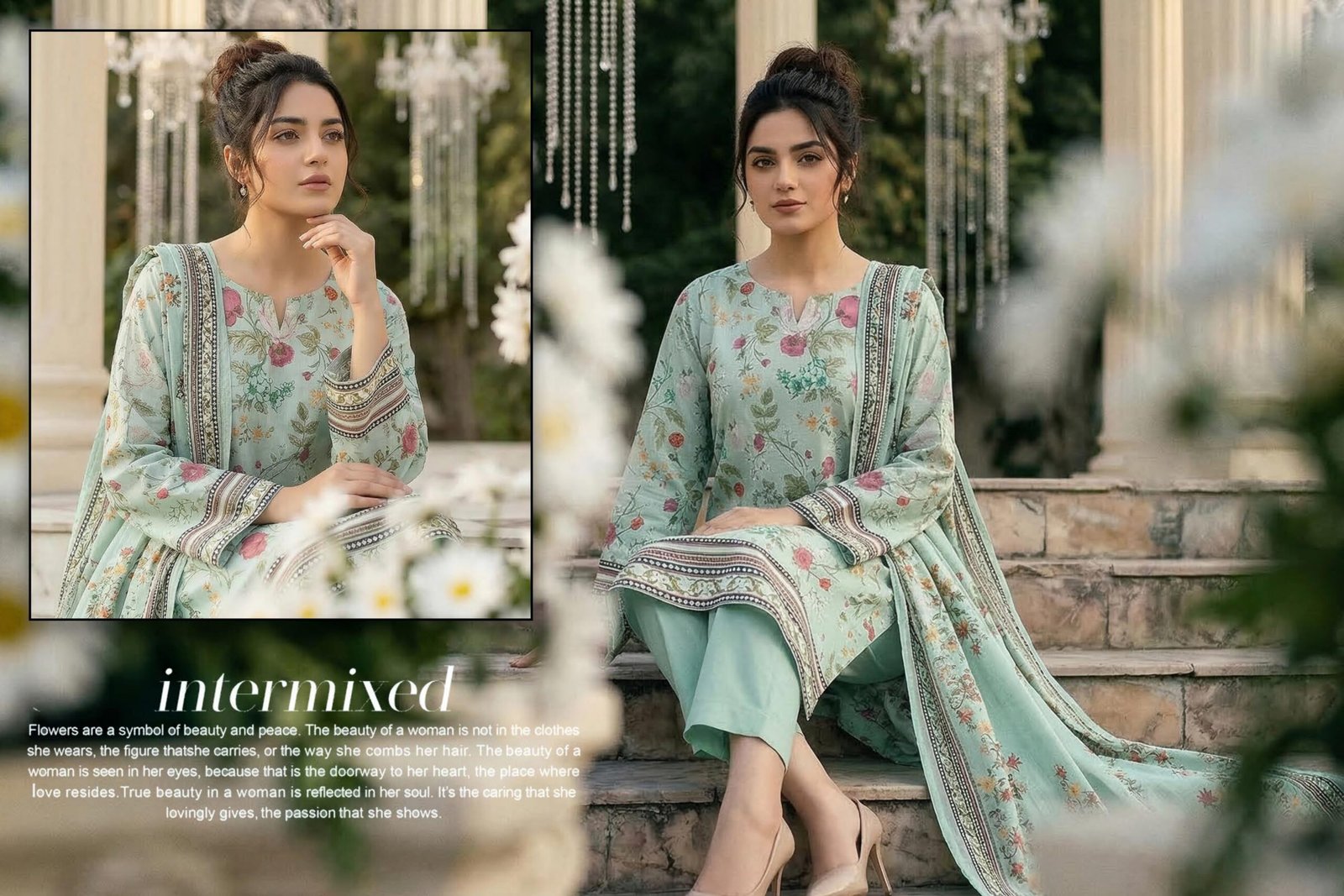 BELLEZA 3 PC LAWN UNSTICHED SUIT