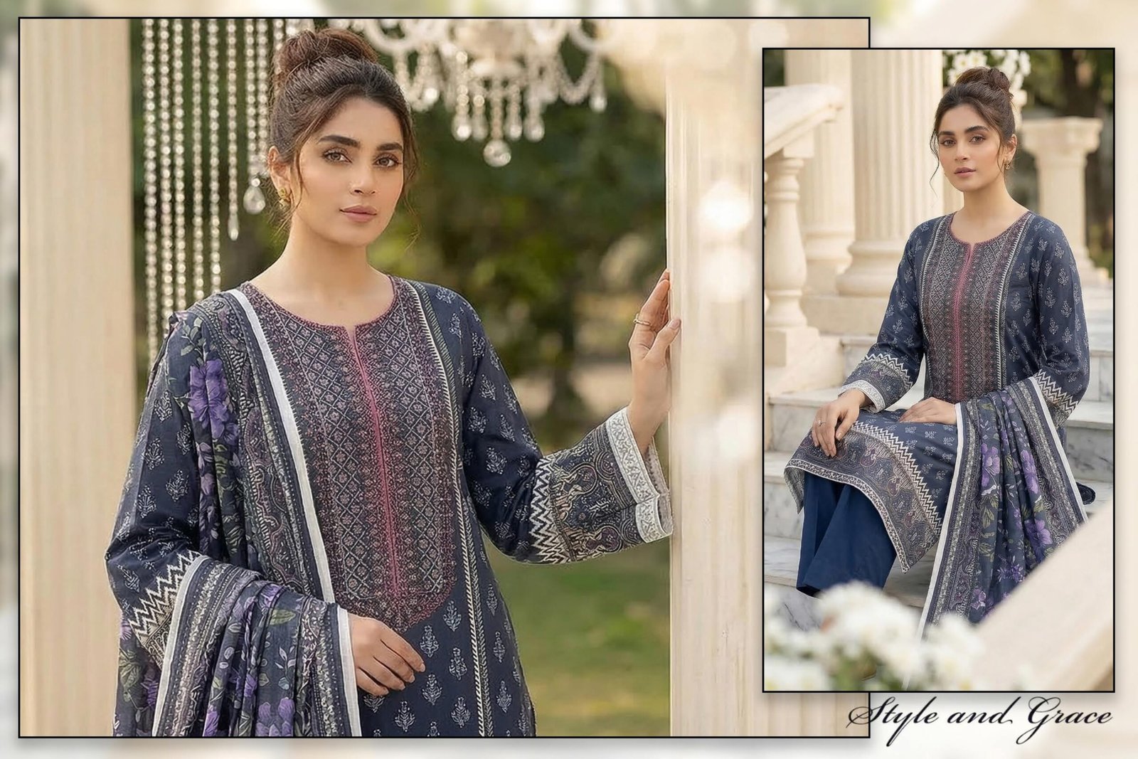 BELLEZA 3 PC LAWN UNSTICHED SUIT