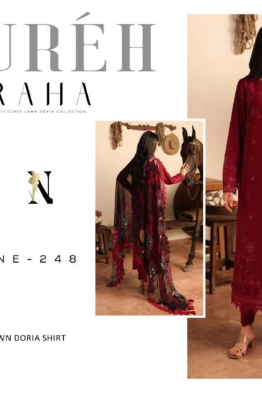 NUREH RAHA UNSTICHED DORIA LAWN 3 PC