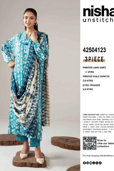 NISHAT LAWN PRINTED UNSTICHED 3 PC