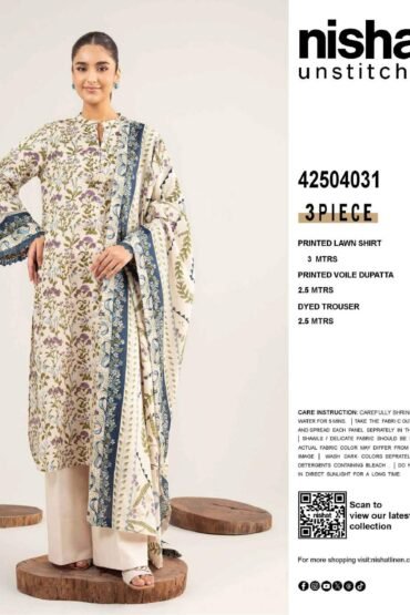 NISHAT PRINTED LAWN 3PC UNSTICHED