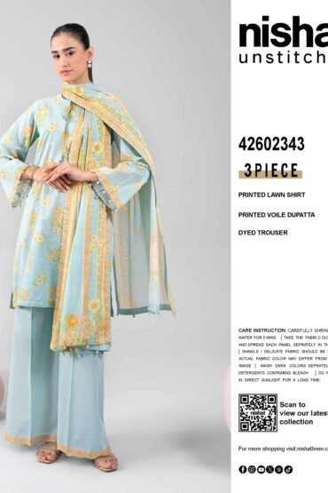 NISHAT PRINTED LAWN 3 PC UNSTICHED