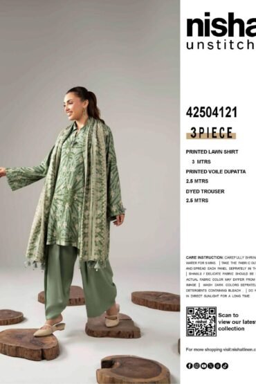 NISHAT LAWN PRINTED 3 PC UNSTICHED