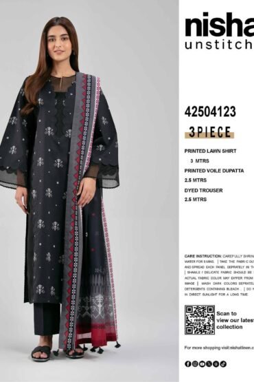 NISHAT PRINTED LAWN 3 PC UNSTICHED