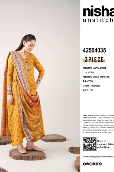 NISHAT PRINTED LAWN 3 PC UNSTICHED